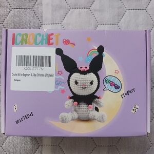 ICROCHET Beginner Crochet Kit Black ,  White ,  Pink Anime Character New